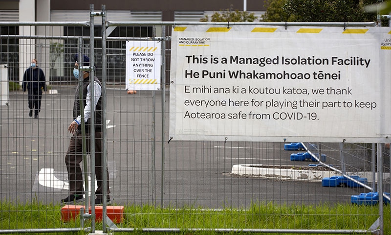 People exercise at a government-managed isolation and quarantine (MIQ) facility in Auckland, New Zealand. &mdash; AP/File