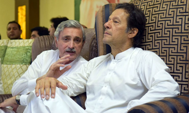 This file photo shows Jahangir Tareen in conversation with PTI chief Imran Khan. — Photo: PTI/File This file photo shows Jahangir Tareen in conversation with PTI chief Imran Khan. — Photo: PTI/File