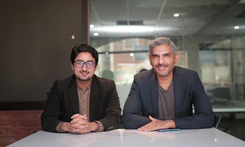 Mohsin Zaka (L) and Abrar Bajwa (R), co-founders of B2B agriculture marketplace Tazah. — Photo by author