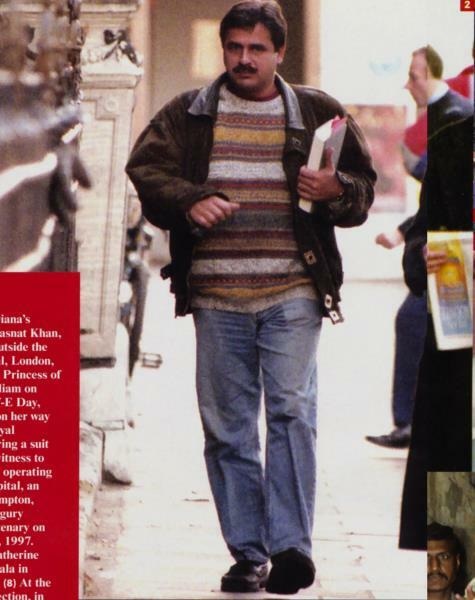 Dr Hasnat Khan outside the Royal Brompton Hospital, London, 1997. — Photo via Vanity Fair