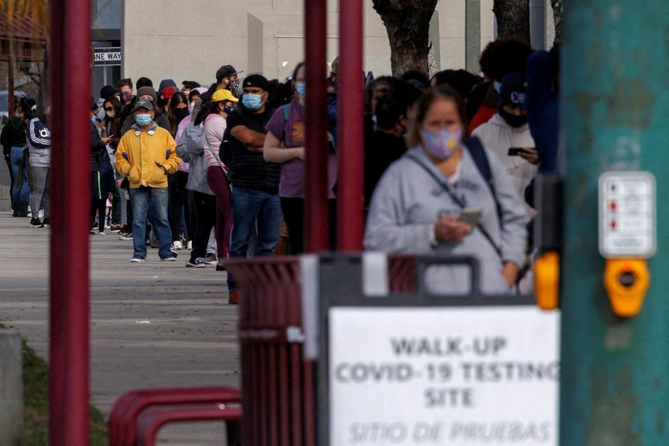 People wait outside a community centre as long lines continue for individuals trying to be tested for Covid-19 during the outbreak of the coronavirus in San Diego, California, US, January 10. — Reuters