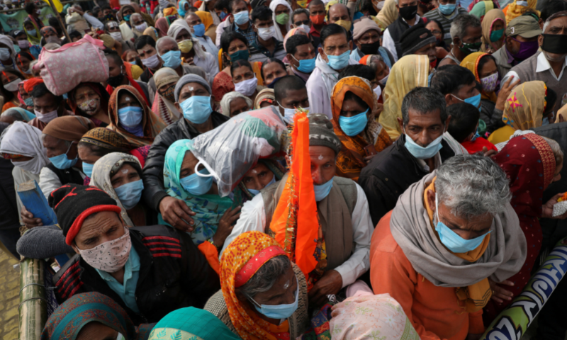 Hindu pilgrims arrive at the confluence of the river Ganges and the Bay of Bengal, ahead of “Makar Sankranti” festival at Sagar Island, in the eastern state of West Bengal, India, on Thursday. — Reuters