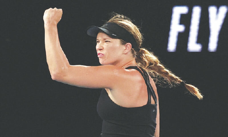 DANIELLE Collins celebrates her semi-final victory over Iga Swiatek on Thursday.—Reuters