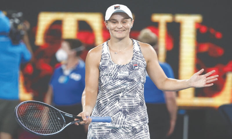 ASH Barty smiles after her semi-final victory over Madison Keys on Thursday.—AP ASH Barty smiles after her semi-final victory over Madison Keys on Thursday.—AP