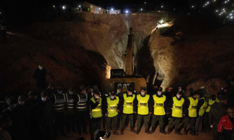 Royal Moroccan gendarmerie secure the scene where rescue crews worked to pull out five-year-old Rayan Oram from a well shaft where he had fallen into on February 1, in the remote village of Ighrane, in the rural northern province of Chefchaouen on Saturday. — AFP Royal Moroccan gendarmerie secure the scene where rescue crews worked to pull out five-year-old Rayan Oram from a well shaft where he had fallen into on February 1, in the remote village of Ighrane, in the rural northern province of Chefchaouen on Saturday. — AFP