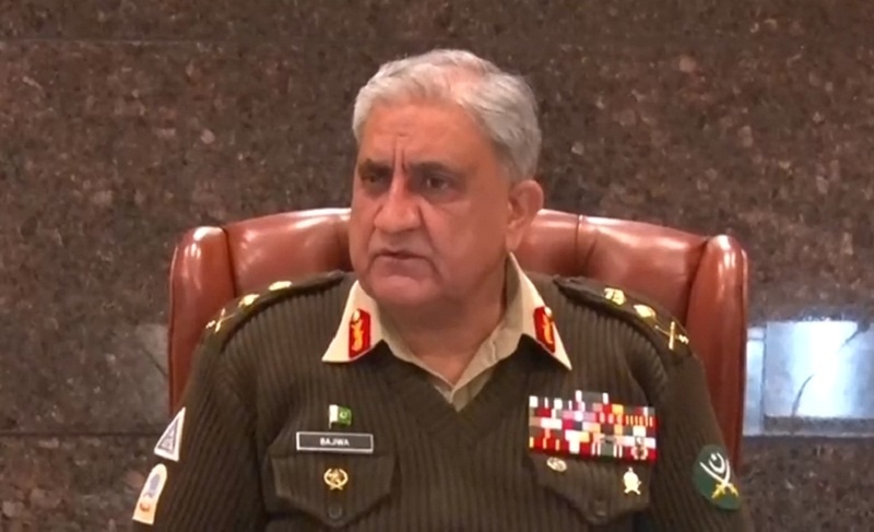 Army Chief Gen Qamar Javed Bajwa chairs the Corps Commanders’ Conference at the General Headquarters, Rawalpindi, on Wednesday. — Photo via ISPR