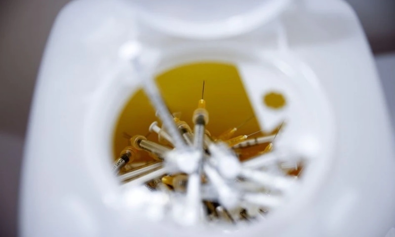 Syringes used for injecting the vaccine against Covid-19 are seen. — Reuters