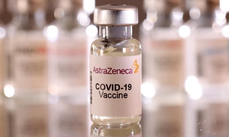 A vial labelled “AstraZeneca Covid-19 vaccine” is seen in this illustration taken January 16. — Reuters