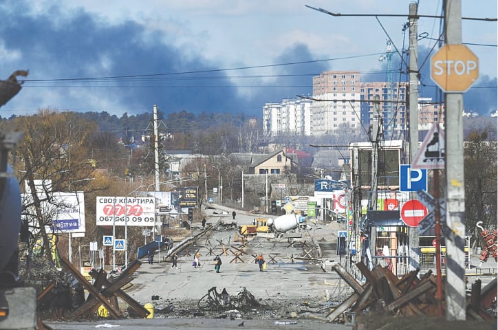 A VIEW of the devastated city of Irpin, north of Kyiv. Russian forces rolled their armoured vehicles up to the north-eastern edge of the Ukrainian capital, in an attempt to encircle the city.—AFP