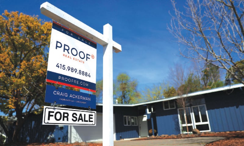 A for sale sign is posted in front of a home for sale in San Rafael, California, USA. Sales of existing homes dropped 7.2pc in February as mortgage rates top 4pc.—AFP A for sale sign is posted in front of a home for sale in San Rafael, California, USA. Sales of existing homes dropped 7.2pc in February as mortgage rates top 4pc.—AFP