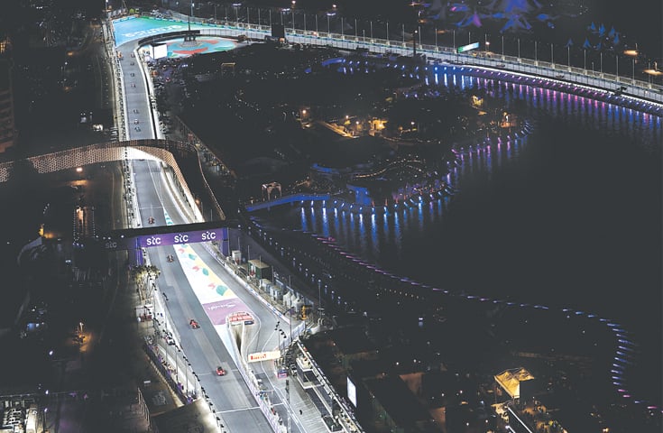 A GENERAL view of the Saudi Arabia F1 Grand Prix at the Jeddah Corniche Circuit.—Reuters A GENERAL view of the Saudi Arabia F1 Grand Prix at the Jeddah Corniche Circuit.—Reuters
