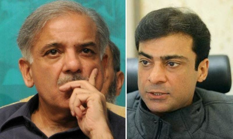 A combination photo of PML-N leaders Shehbaz Sharif (L) and Hamza Shehbaz (R). — AFP/File