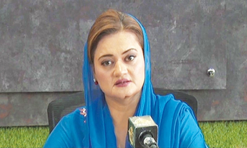 FEDERAL Information Minister Marriyum Aurangzeb speaks at a press conference.—DawnNewsTV FEDERAL Information Minister Marriyum Aurangzeb speaks at a press conference.—DawnNewsTV