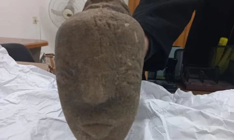 The Canaanite sculpture dating back to 2500 BC found in the Gaza Strip. —AFP The Canaanite sculpture dating back to 2500 BC found in the Gaza Strip. —AFP