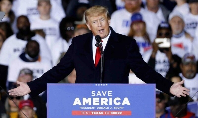 Former US president Donald Trump speaks at a rally in Conroe, Texas, US, Jan 29. — AP Former US president Donald Trump speaks at a rally in Conroe, Texas, US, Jan 29. — AP