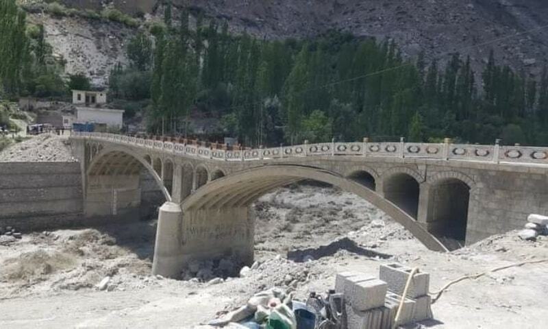 A picture of Hassanabad bridge on the Karakoram Highway, Hunza. &mdash; Photo by Naveed Siddiqui