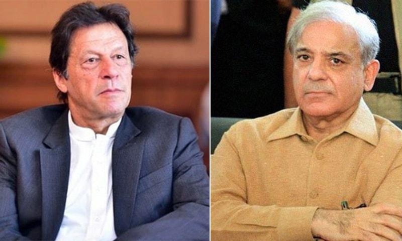 A combination photo of PTI chairperson Imran Khan (L) and Prime Minister Shehbaz Sharif (R). — Imran Khan Instagram/AFP