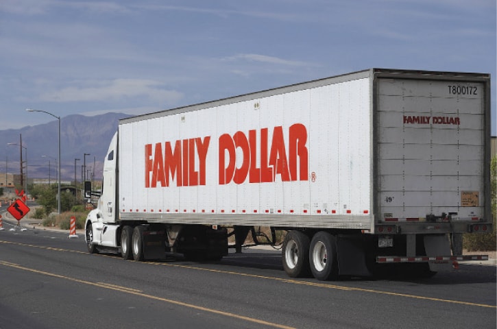 A TRUCK and trailer leaves a Family Dollar Distribution centre in St George, Utah, USA. According to reports, despite high levels of inflation, retail sales rose in April in the United States.—AFP
