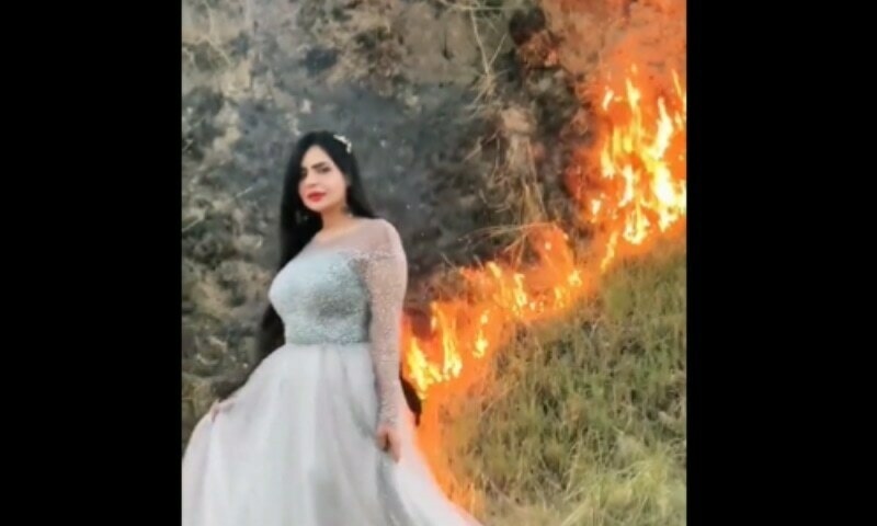Tiktoker Nosheen Saeed says she did not start the fire. &mdash; Photo: screenshot from TikTok