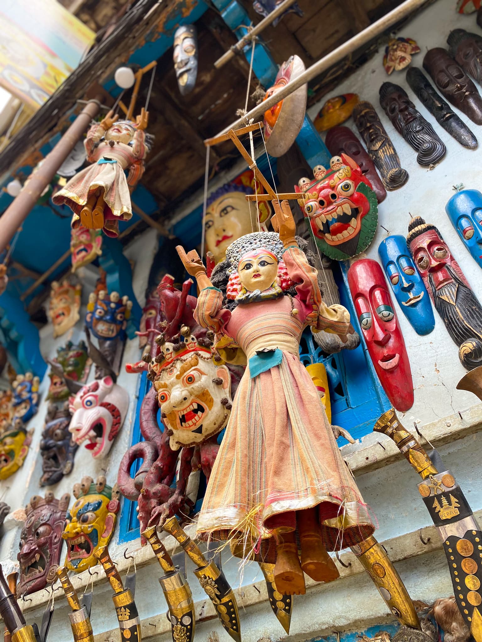 Souvenirs for sale at the Kathmandu Durbar Square.