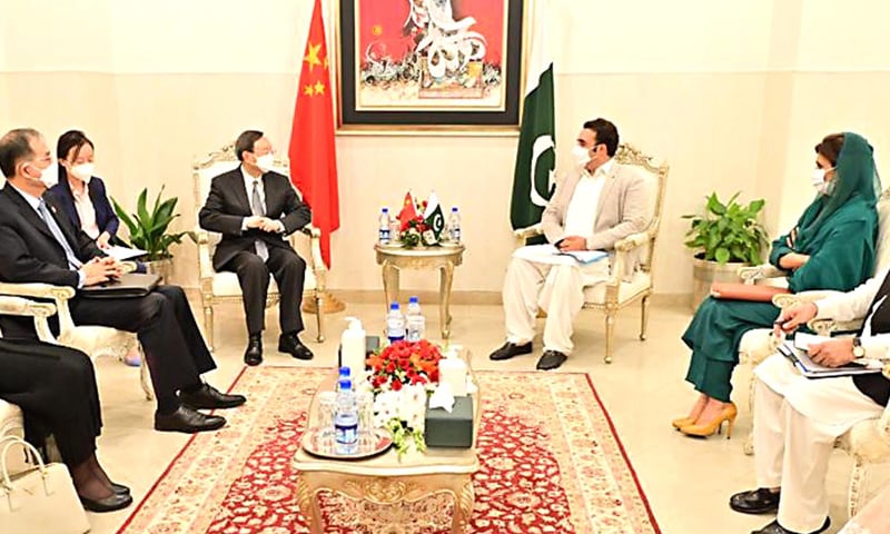 Chinese politician Yang Jiechi meets Foreign Minister Bilawal Bhutto-Zardari on Wednesday. — INP