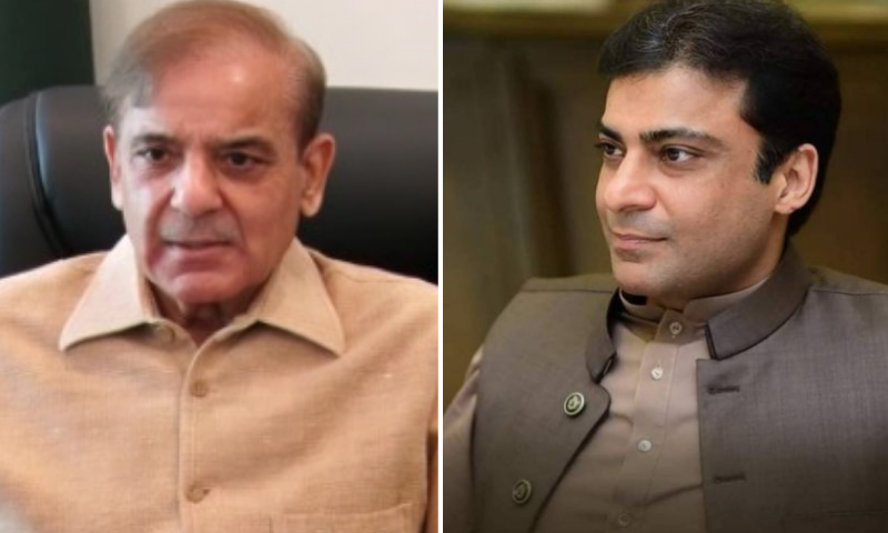 Prime Minister Shehbaz Sharif (L) and Punjab Chief Minister Hamza Shehbaz. — APP/File