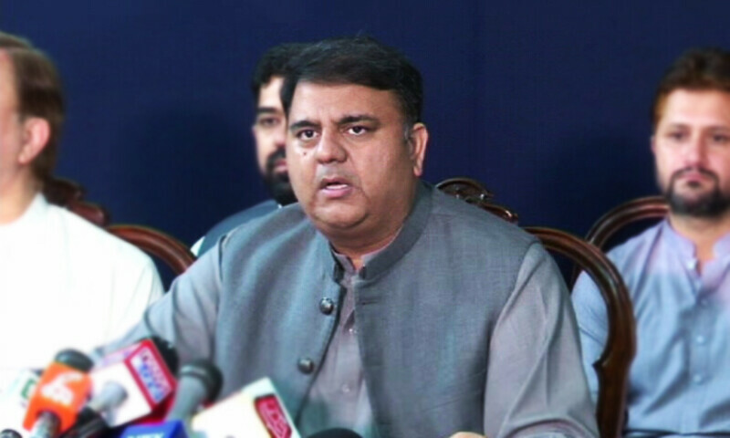 PTI leader Fawad Chaudhry at a press conference in Islamabad on Friday. — DawnNewsTV