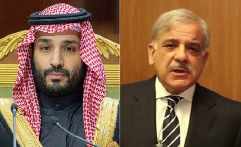 This combination of photos shows Saudi Crown Prince Mohammad bin Salman (L) and Pakistan Prime Minister Shehbaz Sharif. — Photos via Twitter