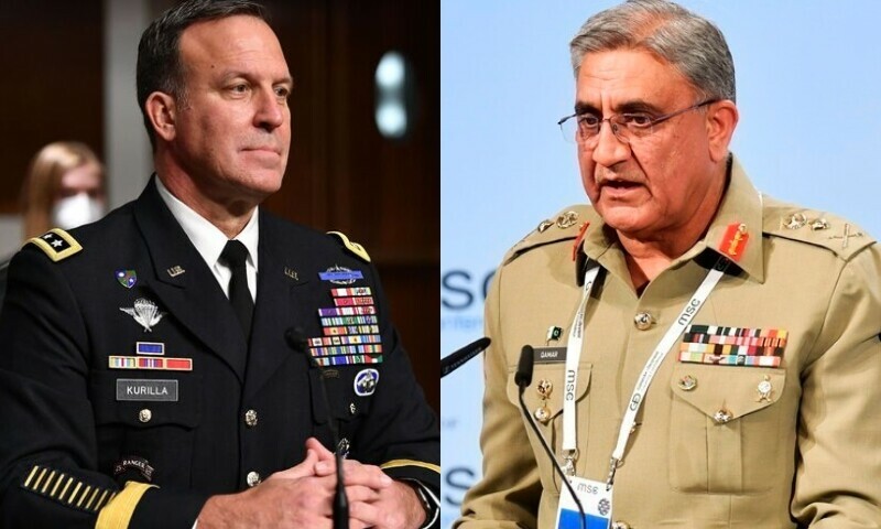 US Central Command (Centcom) Commander Michael E. Kurilla and Chief of Army Staff Qamar Javed Bajwa — Photo: AFP/File