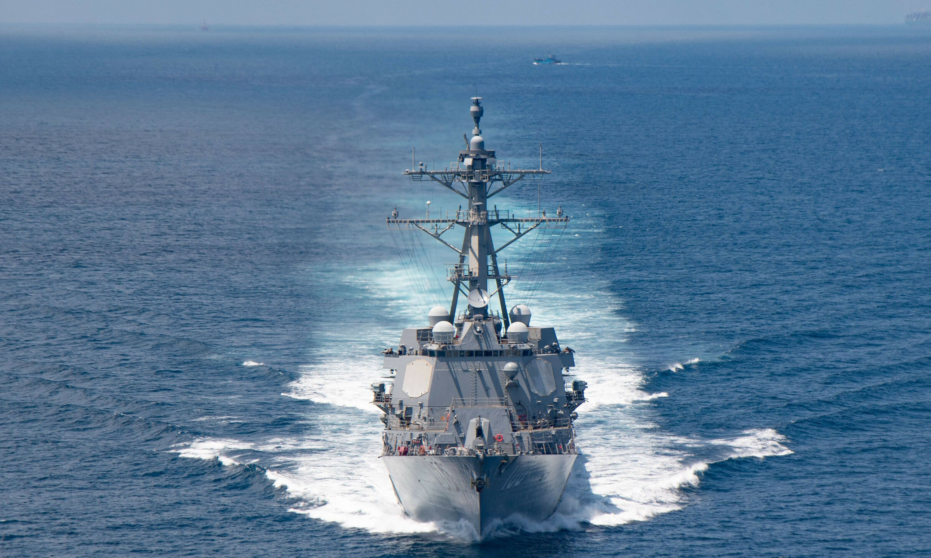 In this handout image courtesy of the US Navy taken on August 27, 2021 the AI Arleigh-burke class guided-missile destroyer USS Kidd (DDG 100) transits the Taiwan Strait during a routine transit. &mdash; Reuters/File