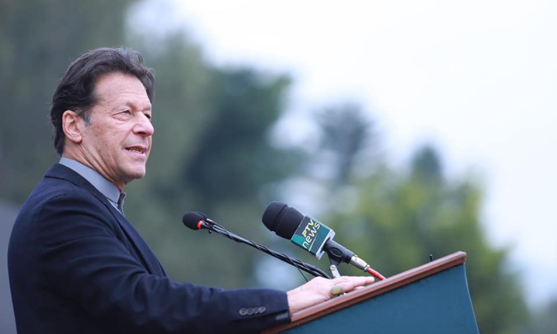 Prime Minister Imran Khan addresses a gathering in this file photo. — Photo courtesy: Facebook