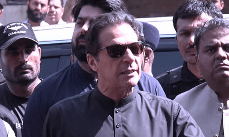 PTI chairman Imran Khan appears before Islamabad JIT on Wednesday. — DawnNewsTV