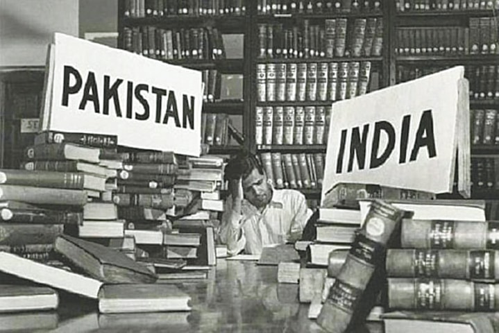 Dividing books at the Calcutta National Library in 1947 | Life Magazine