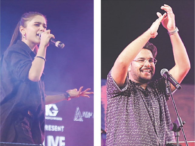 Singers Aima Baig and Asim Azhar perform at Karachi Gymkhana. Singers Aima Baig and Asim Azhar perform at Karachi Gymkhana.