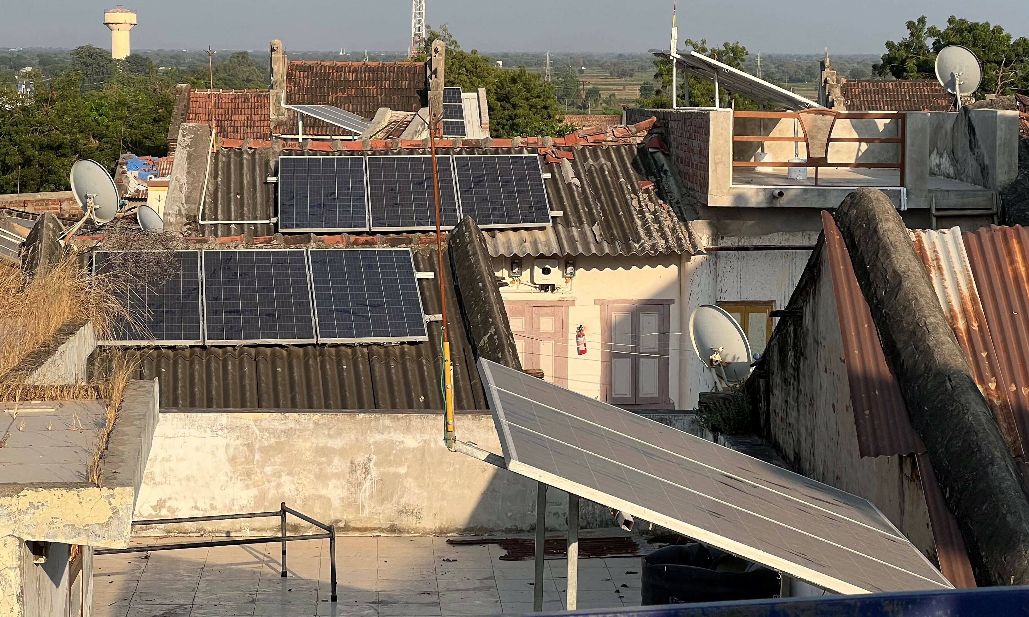 Solar panels are installed on the rooftops of residential houses in Modhera, India’s first round-the-clock solar-powered village, in the western state of Gujarat, India. — Reuters