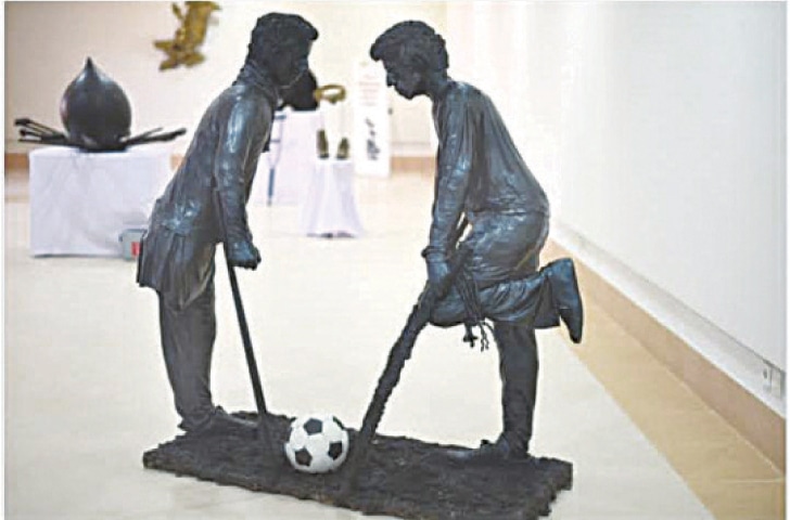 THIS pair of sculpture made by the students of BUITEMS won the first prize.&mdash;Photo by writer