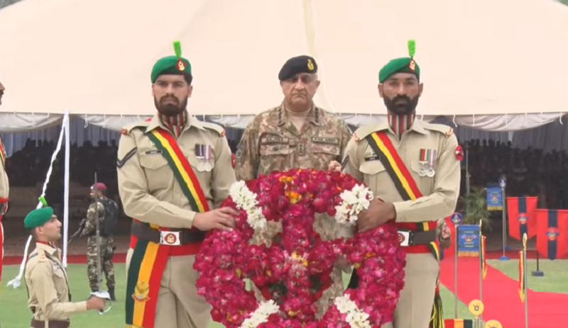 Army Chief General Qamar Javed Bajwa at the Peshawar Corps headquarters on Wednesday. — ISPR