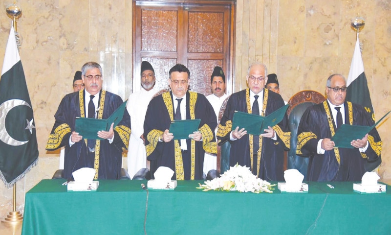 Three SC Judges IHC Chief Justice Take Oath Newspaper DAWN COM