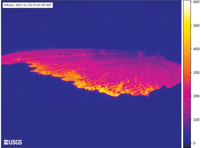 A view of Hawaii&rsquo;s Mauna Loa volcano after it erupted for the first time in 40 years.&mdash;AFP