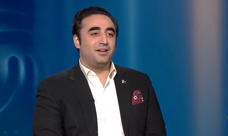 Foreign Minister Bilawal Bhutto-Zardari speaks during an interview with Al-Jazeera. — Screengrab via PPP YouTube