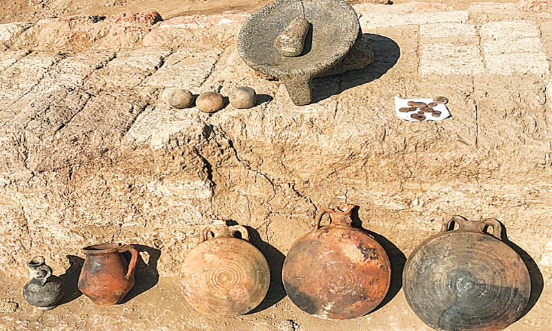 A VIEW of artefacts discovered in Egypt&rsquo;s southern city of Luxor during excavation at a 1,800-year-old &ldquo;complete residential city from the Roman era&rdquo;.&mdash;AFP