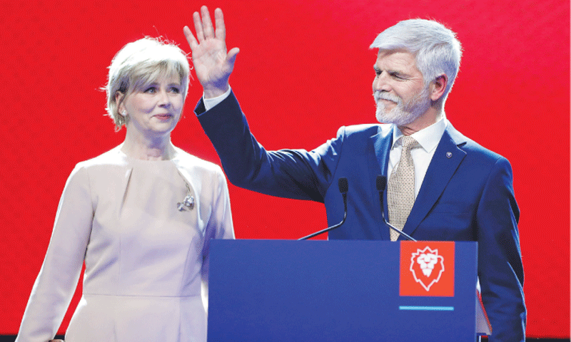 Czech presidential candidate Petr Pavel and his wife Eva Pavlova in jubilant mood after final results were announced for the presidential election.—Reuters Czech presidential candidate Petr Pavel and his wife Eva Pavlova in jubilant mood after final results were announced for the presidential election.—Reuters