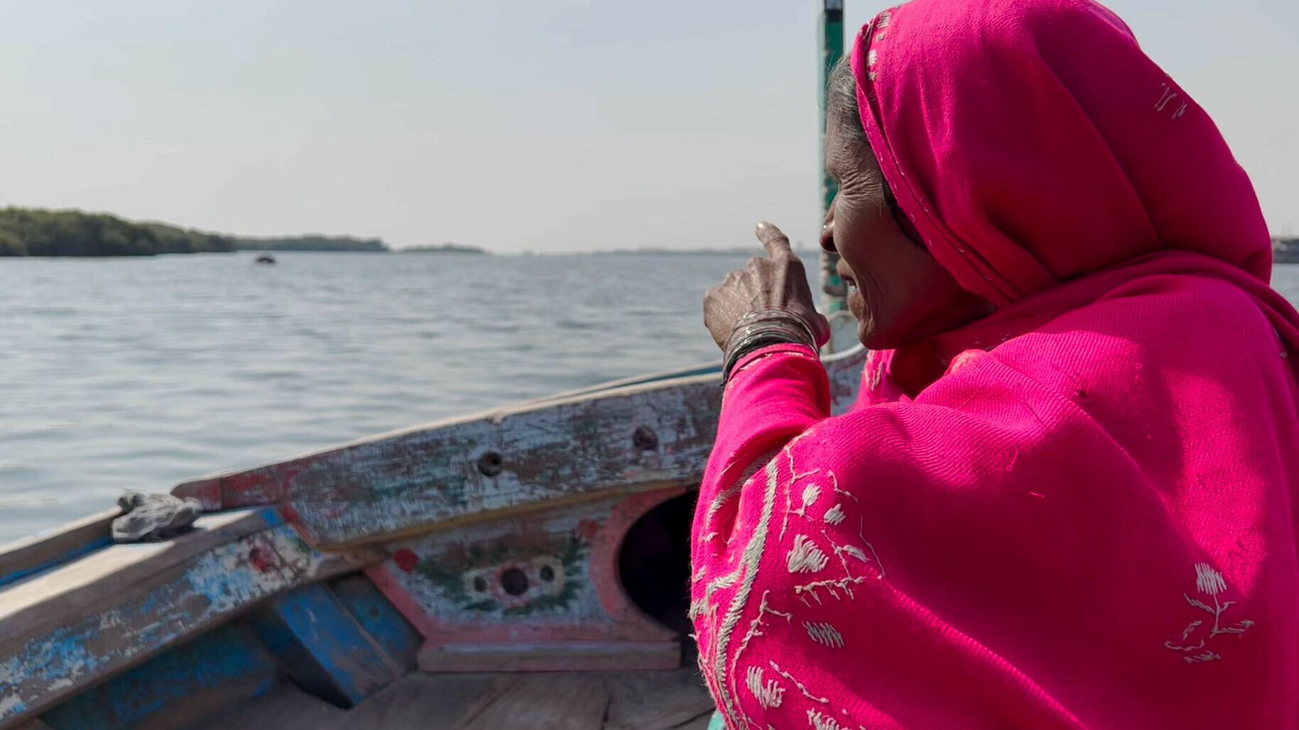  Sughra Mohammad on a boat ride near Rehri Goth, Karachi 