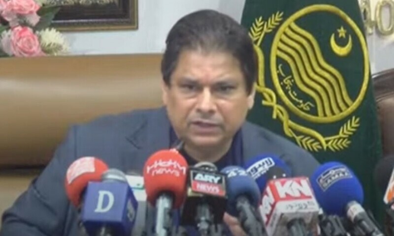 The photo shows Punjab’s Interim Information Minister Amir Mir — screengrab