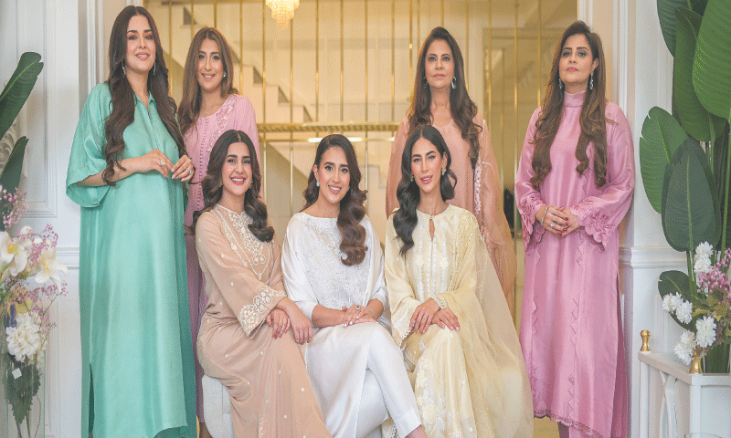 Featuring: (left to right) Natasha Ali Lakhani, Ansab Jahangir, Samina Humayun Saeed, Sana Shahnawaz, Kubra Khan, Zoha Shakir & Fatima Hasan