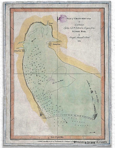 Plan of Crotchey Bay, Scindy Bar (1776), by Lt. Joseph Mascall