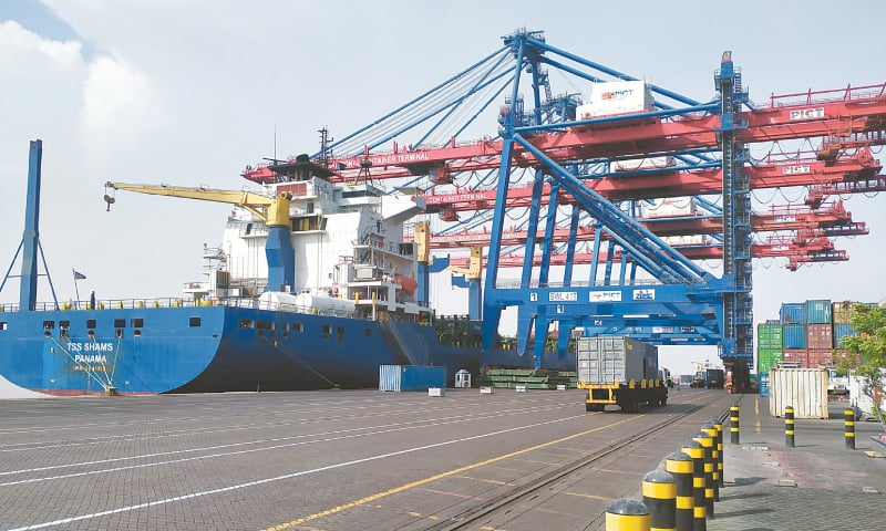 PICT is the smallest of the country’s four container terminals with a 600-metre quay wall, earth-retaining structures that allow the berthing of ships. Its market share in the total container-handling business is around 20pc.—Dawn