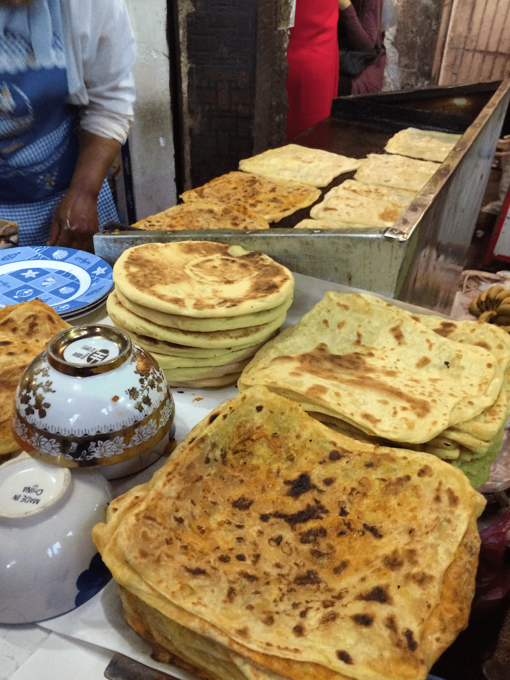  Msemen with potato filling and other breads 