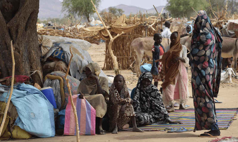  Sudanese refugees from the Tandelti area shelter under a tree in Koufroun, Chad, near Echbara, on April 30, 2023. — AFP 