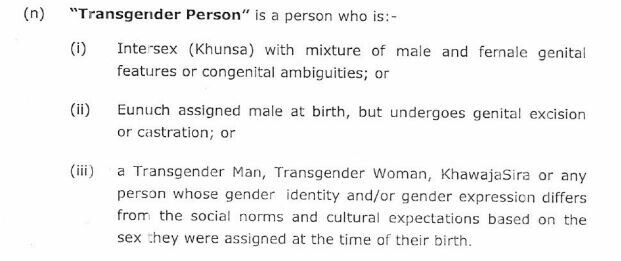  Section 2(n) of the Transgender Protection Act 2018 